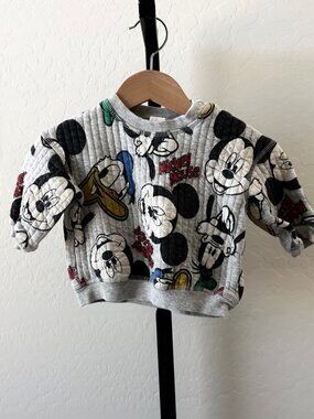 H&M Disney Mickey Mouse Grey Sweater sz 9m